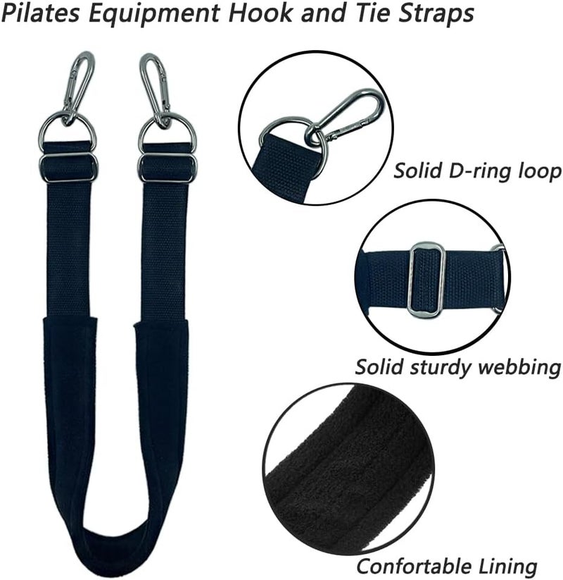 LOOEEL Pilates Equipment Hook and Tie Straps,Equipoise Body Cotton Straps,Suitable for Pilates Core Bed Accessories,Balance Training -Thickened Material 27.6 in. - Image 3